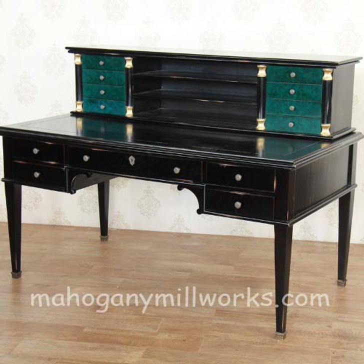 French Dark Finish Writing Table Desk