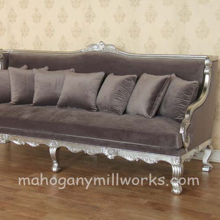 8ft Neoclassical Silverleaf Sofa Couch