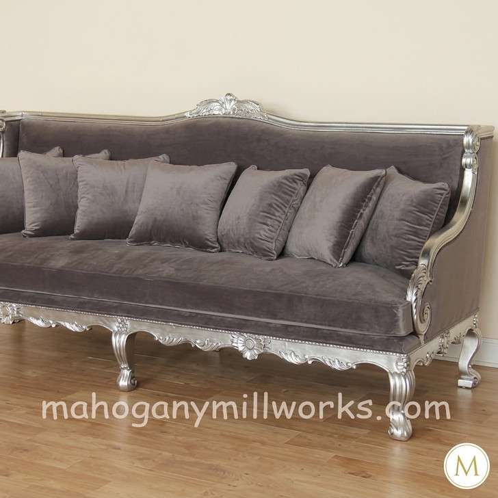 8ft Neoclassical Silverleaf Sofa Couch