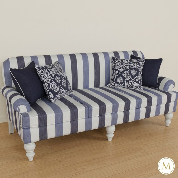 Mahogany Ivory Key 3 Seater Sofa