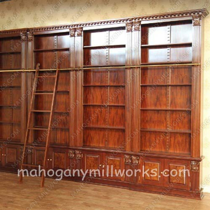 15ft Light Walnut Roman Sectional Bookcase