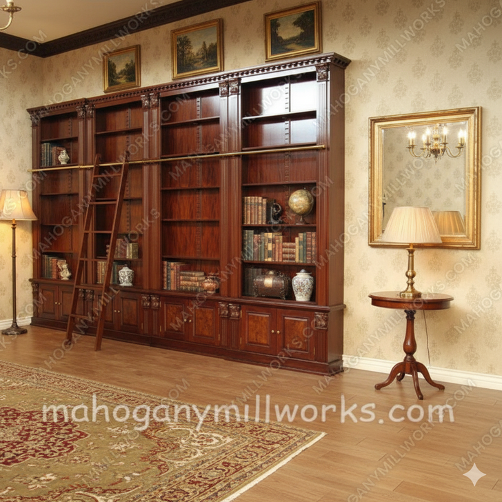 15ft Light Walnut Roman Sectional Bookcase