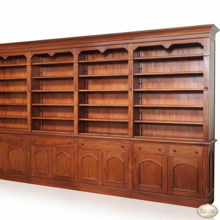 13.5ft Jacobean Open Sectional Bookcase