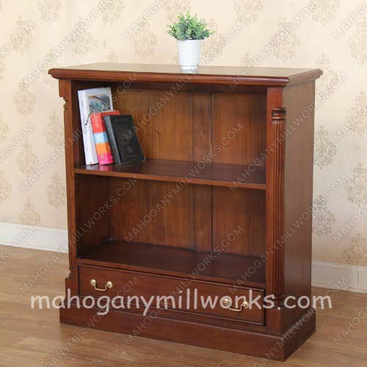 Mahogany 1 Drawer Small Open Bookcase