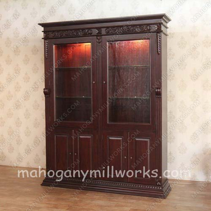 Mahogany English Carved Bookcase