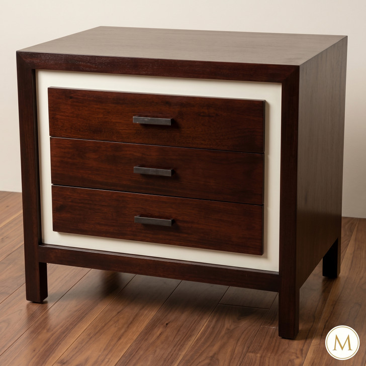 Art Deco 3 Drawer Nightstand Bedside Table