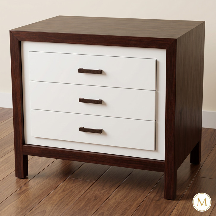 Art Deco 3 Drawer Nightstand Bedside Table