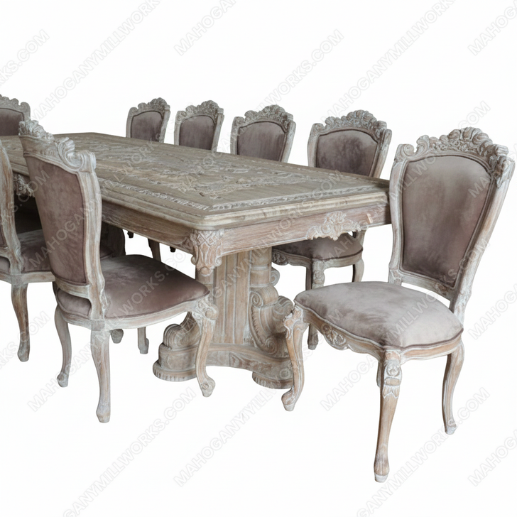 9pc Solid Teak Rosenthal Dining Room Set