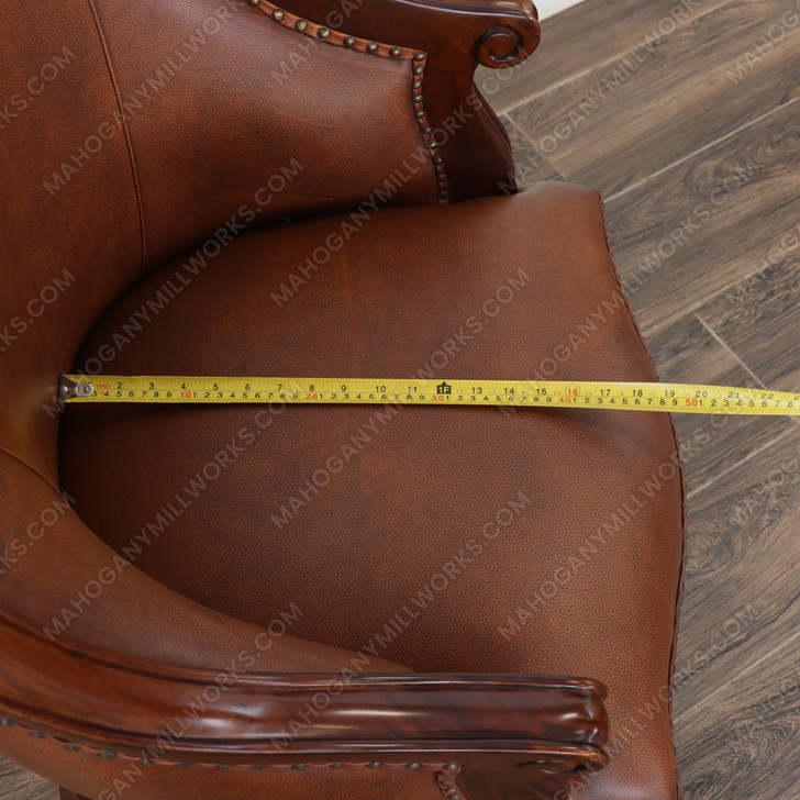 Genuine Leather Office Conference Club Chair on Castors