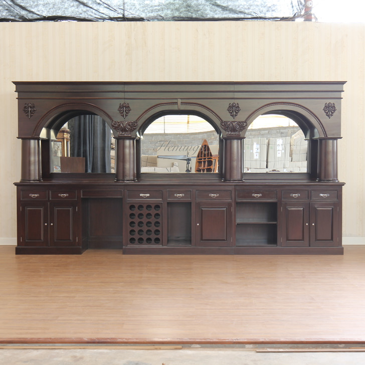 16ft Dark Mahogany Brunswick Saloon Pub Bar