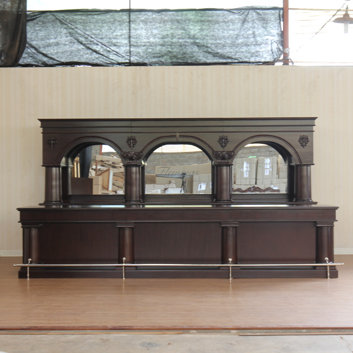 16ft Dark Mahogany Brunswick Saloon Pub Bar