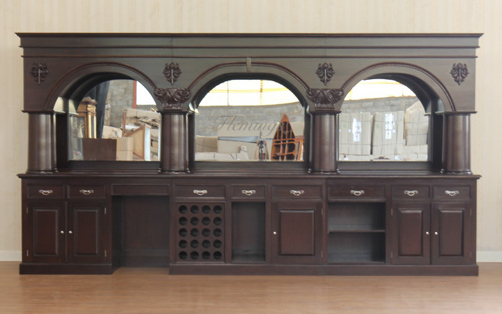 16ft Dark Mahogany Brunswick Saloon Pub Bar