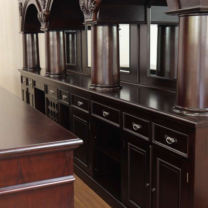 16ft Dark Mahogany Brunswick Saloon Pub Bar