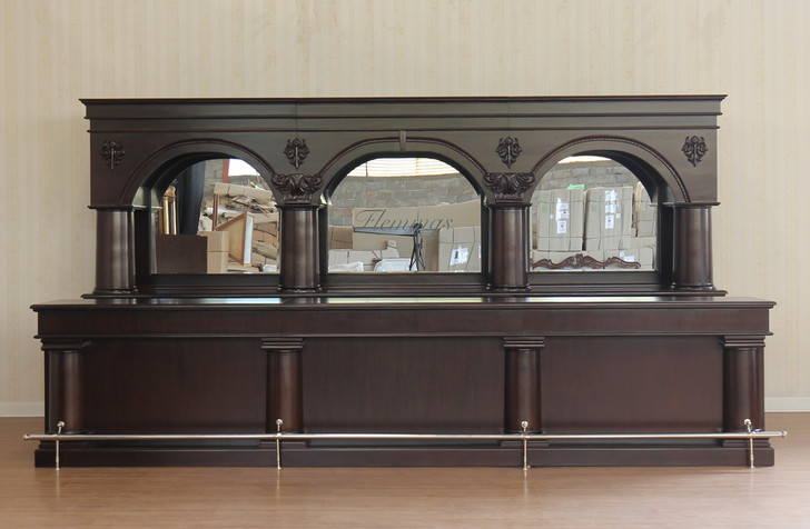 16ft Dark Mahogany Brunswick Saloon Pub Bar