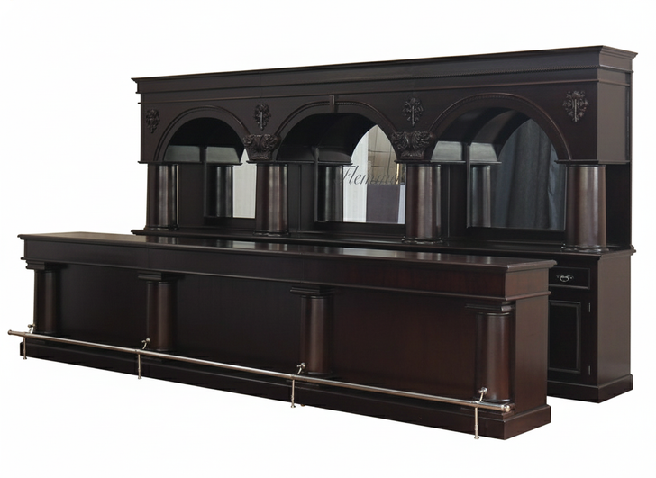 16ft Dark Mahogany Brunswick Saloon Pub Bar