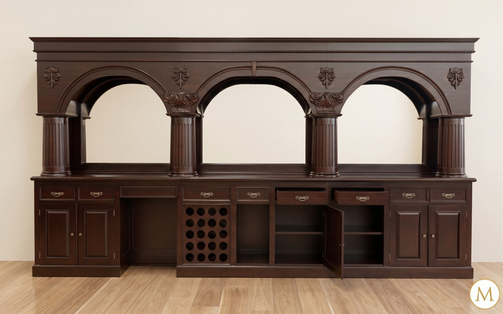 16ft Dark Mahogany Brunswick Saloon Pub Bar