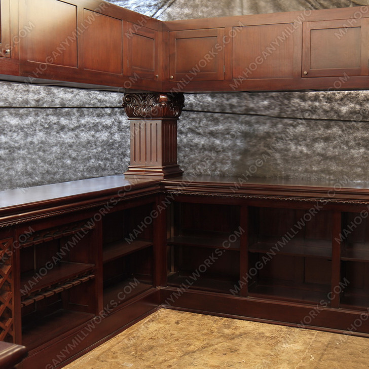 15ft Custom Mahogany Arched Canopy Pub Bar