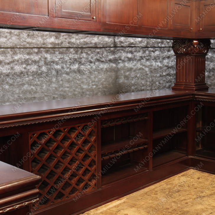 15ft Custom Mahogany Arched Canopy Pub Bar