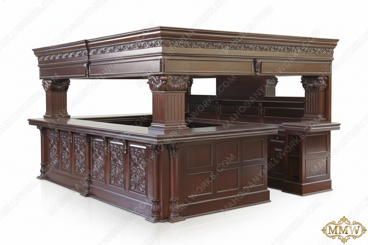 15ft Mahogany Arched Canopy Pub Bar