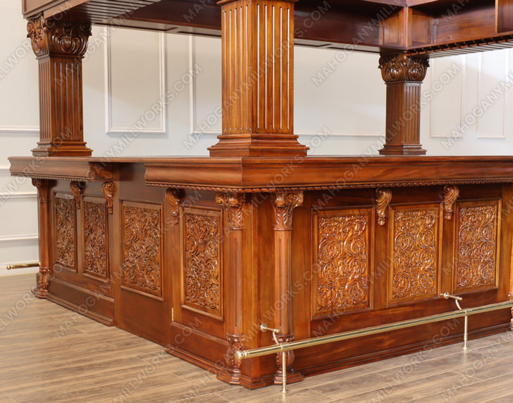15ft Mahogany Arched Canopy Pub Bar