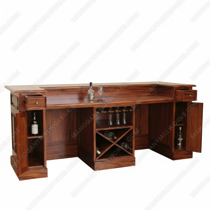 10.5ft Mahogany Lady Carved Saloon Bar