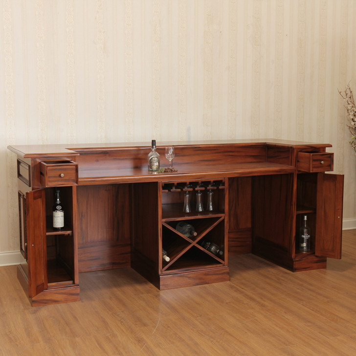 10.5ft Light Mahogany Lady Carved Saloon Bar
