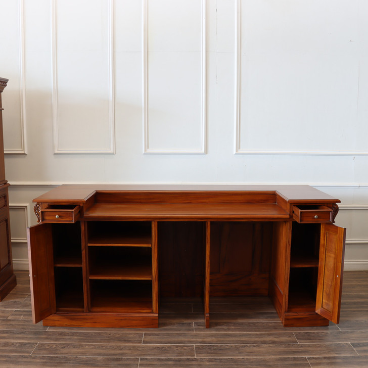 10.5ft Light Mahogany Lady Carved Saloon Bar
