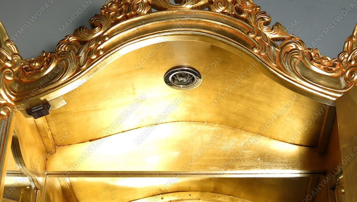 Gold Leaf French Rococo Vitrine Curio Cabinet