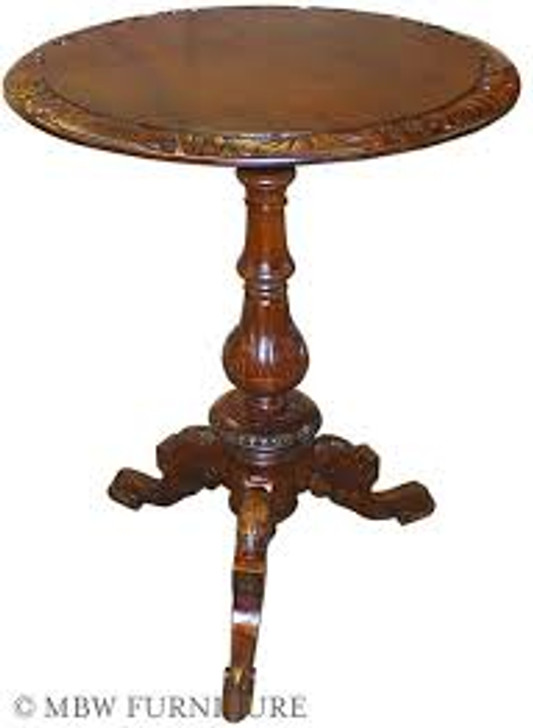 Solid Mahogany Round Side End Table