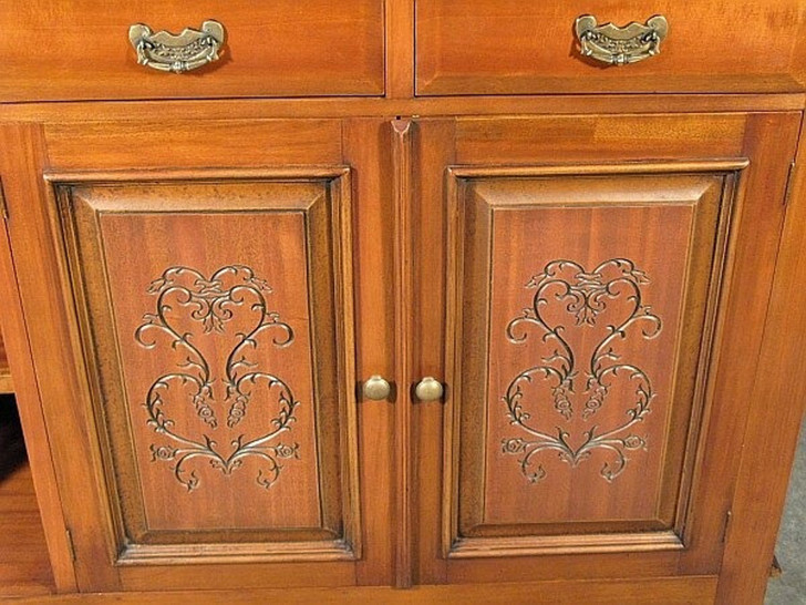 16ft Light Carved Mahogany Marble Top Pub Bar