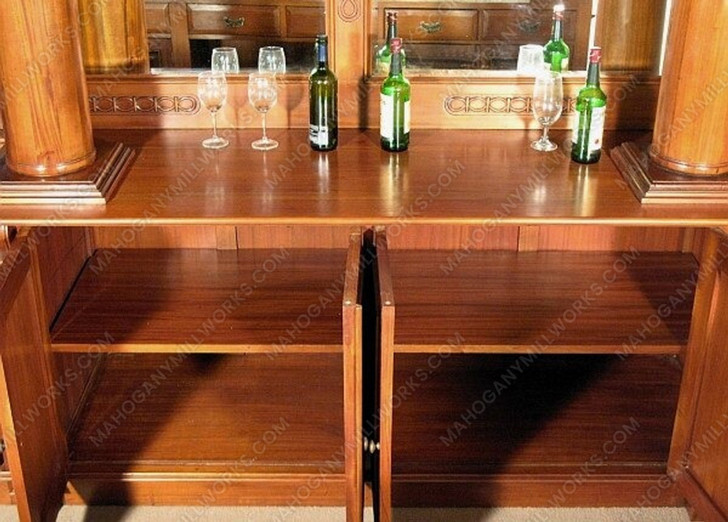 16ft Light Carved Mahogany Marble Top Pub Bar