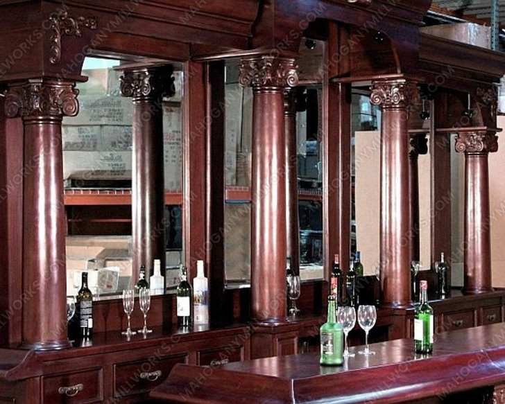 16ft Mahogany Handcrafted Saloon Tavern Pub Bar Set