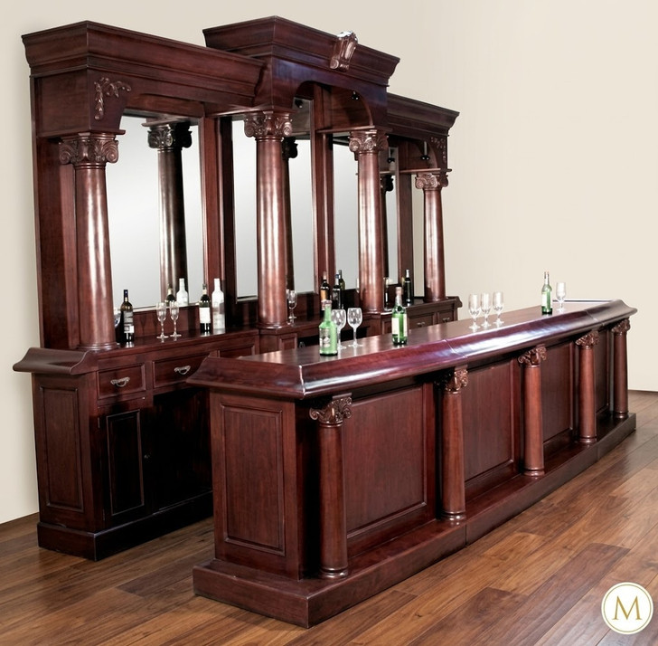 16ft Mahogany Handcrafted Saloon Pub Bar