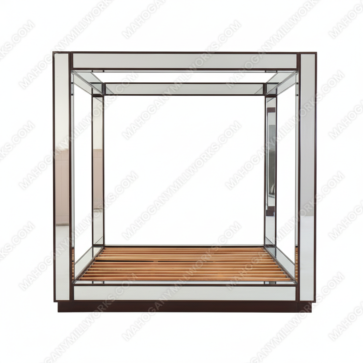 Mirrored Four Poster Canopy Bed