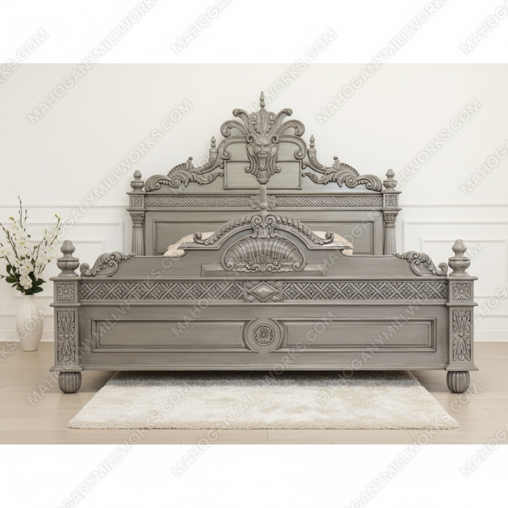 Light Grey Gothic Gargoyle Bed