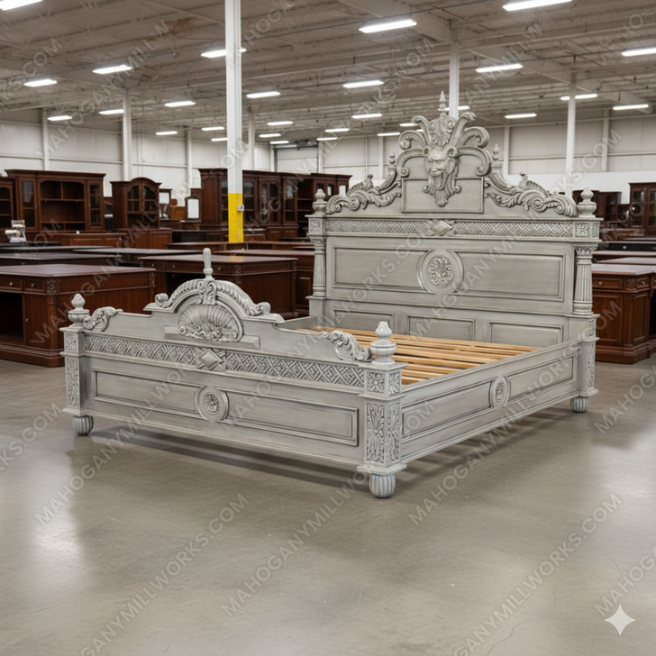 Light Grey Gothic Gargoyle Bed