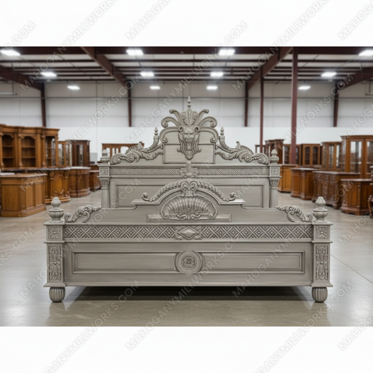 Light Grey Gothic Gargoyle Bed