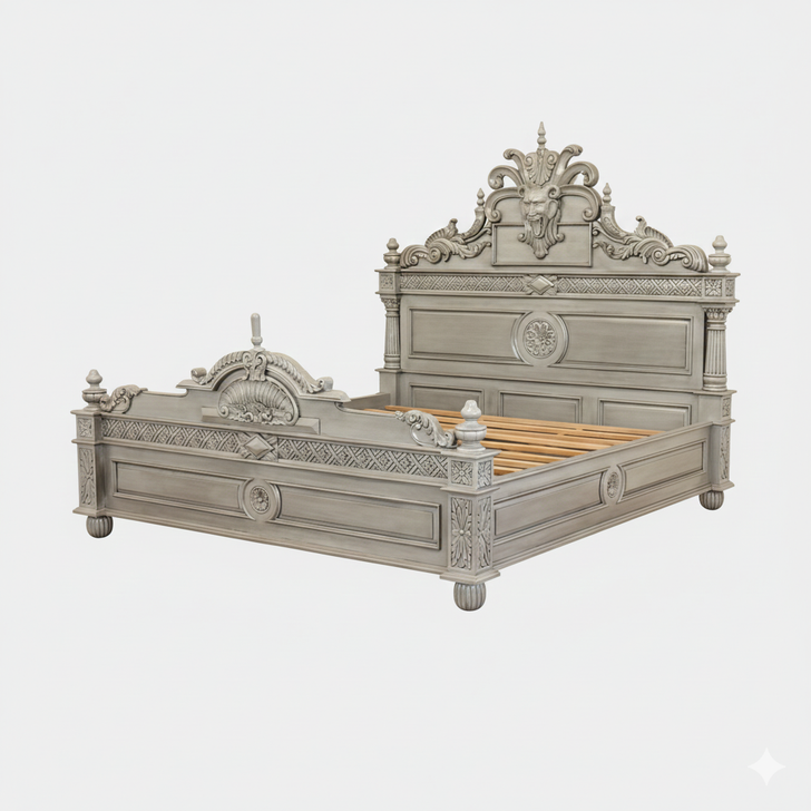 Light Grey Gothic Gargoyle Bed