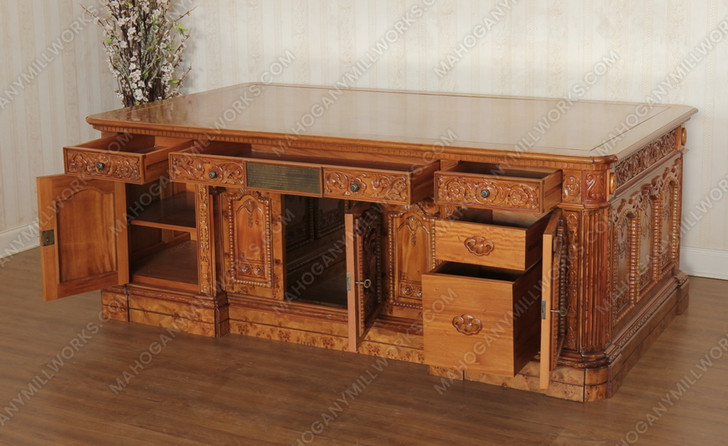 7ft Resolute Desk w/ Burl Wood Inlay Top