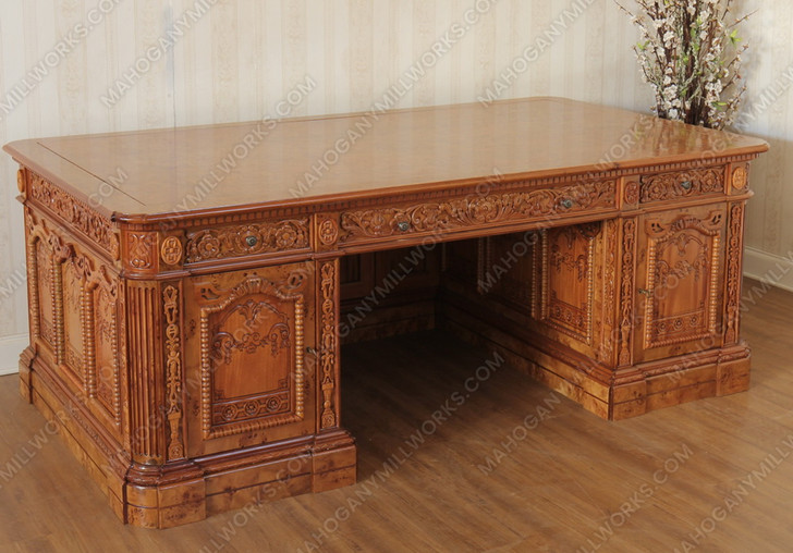 7ft Resolute Desk w/ Burl Wood Inlay Top