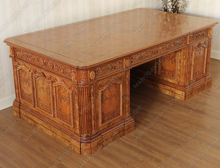 7ft Resolute Desk w/ Burl Wood Inlay Top