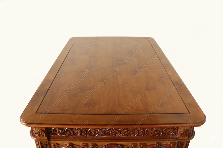 7ft Resolute Desk w/ Burl Wood Inlay Top