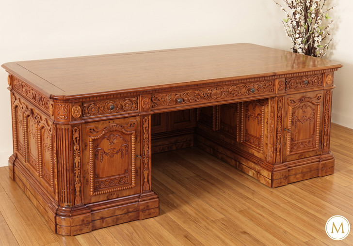 7ft Resolute Desk w/ Burl Wood Inlay Top