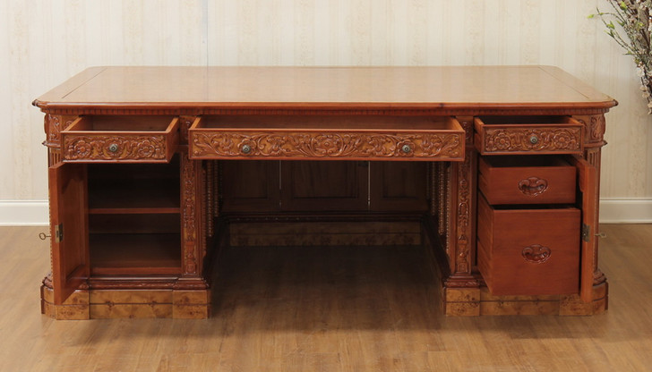 7ft Resolute Desk w/ Burl Wood Inlay Top