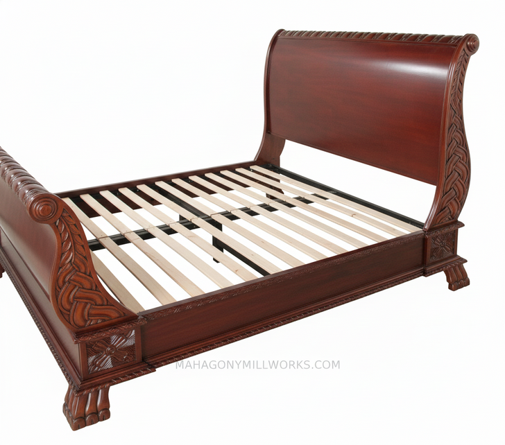 Cherry French Empire Sleigh Bed
