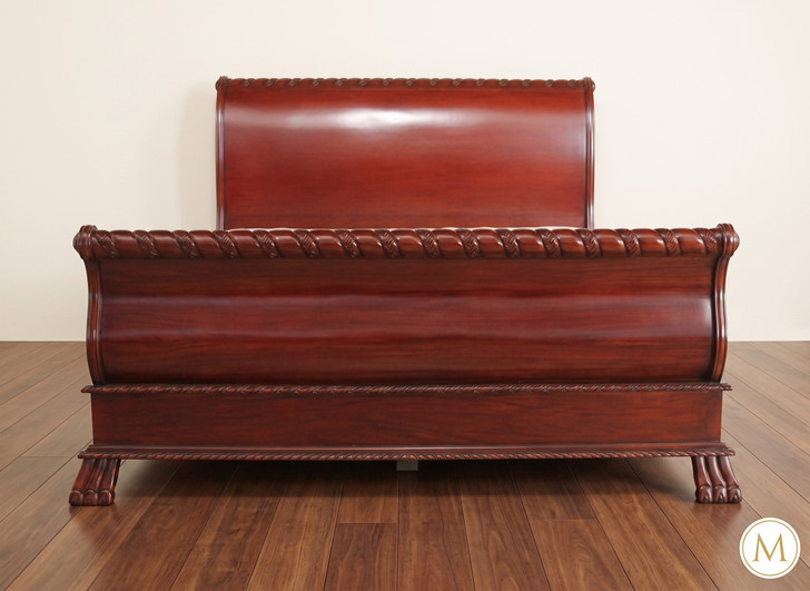 Cherry French Empire Sleigh Bed