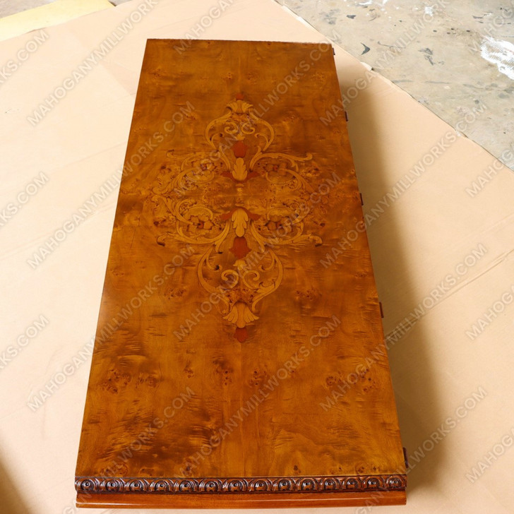 12ft Victorian Gothic Pedestal Dining or Conference Table w/ Marquetry Inlay