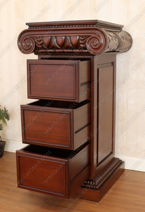 Custom Mahogany Presidential Resolute File Filing Cabinet