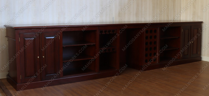 Custom 16ft Mahogany Complete Brunswick Saloon Bar Set w/ Brass Foot Rails