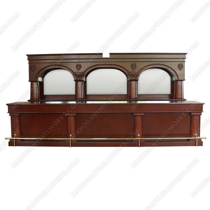 Custom 16ft Mahogany Complete Brunswick Saloon Bar Set w/ Brass Foot Rails